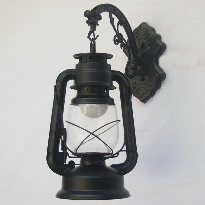 Nautical Wall Lamp With Clear Glass And Kerosene Light - Perfect For Dining Rooms Black / A