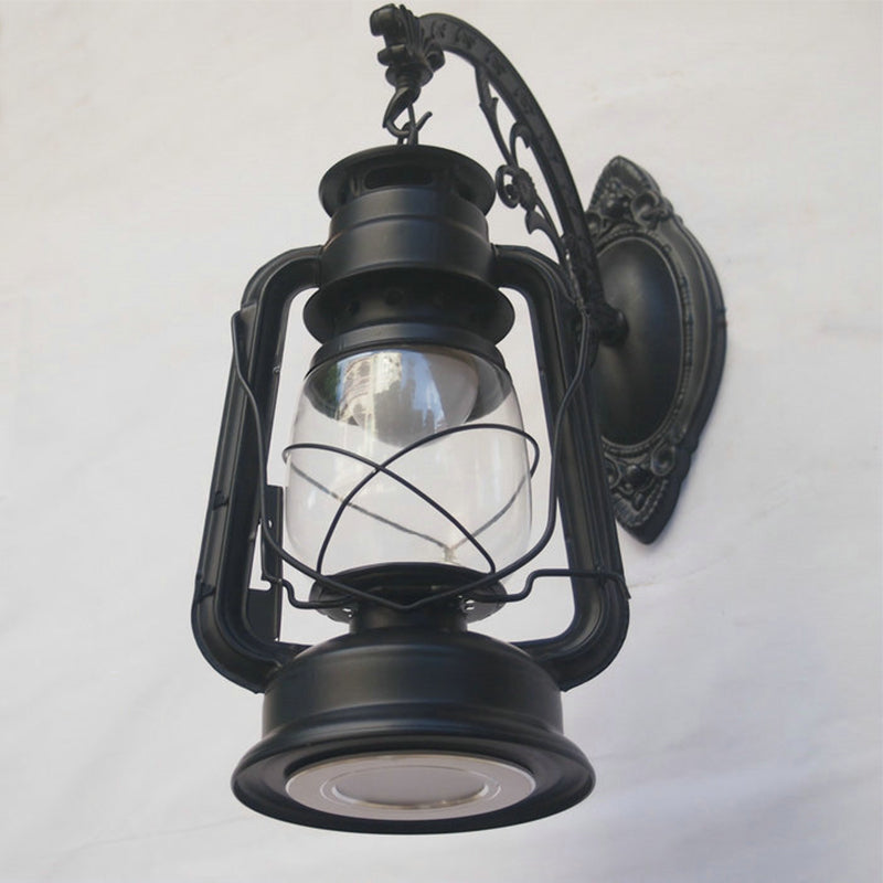 Nautical Wall Lamp With Clear Glass And Kerosene Light - Perfect For Dining Rooms Black / B