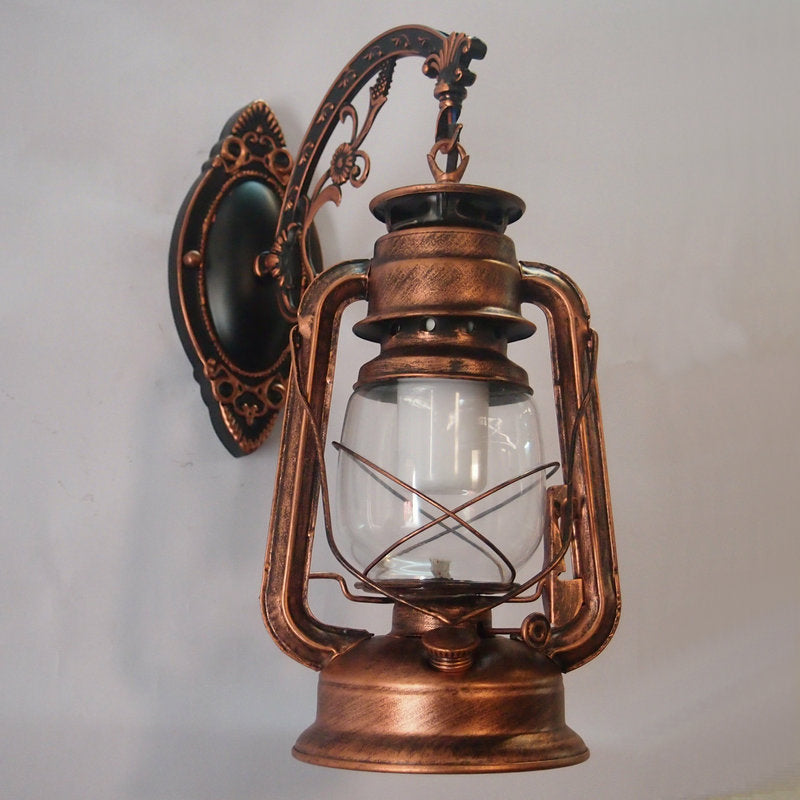 Nautical Wall Lamp With Clear Glass And Kerosene Light - Perfect For Dining Rooms Copper / B