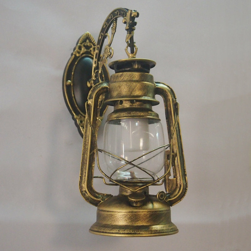 Nautical Wall Lamp With Clear Glass And Kerosene Light - Perfect For Dining Rooms Bronze / B