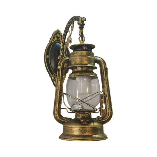 Nautical Wall Lamp With Clear Glass And Kerosene Light - Perfect For Dining Rooms