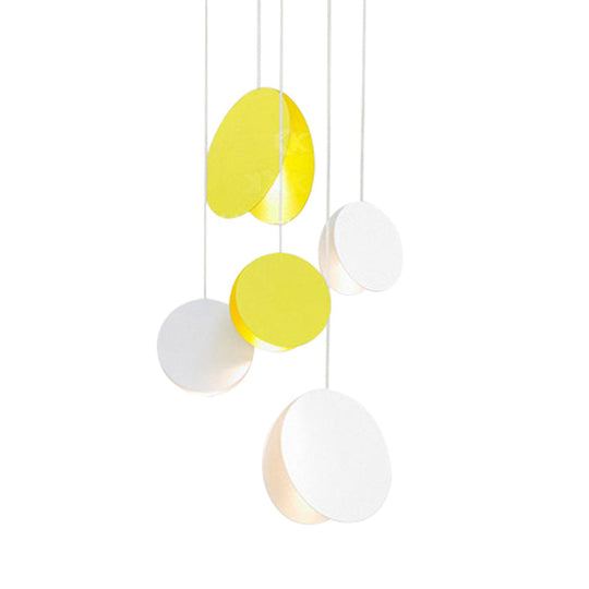 Modern Metal Pendant Light With Circle Shade For Restaurants Yellow / 7