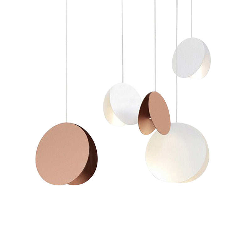 Modern Metal Pendant Light With Circle Shade For Restaurants Brown / 7
