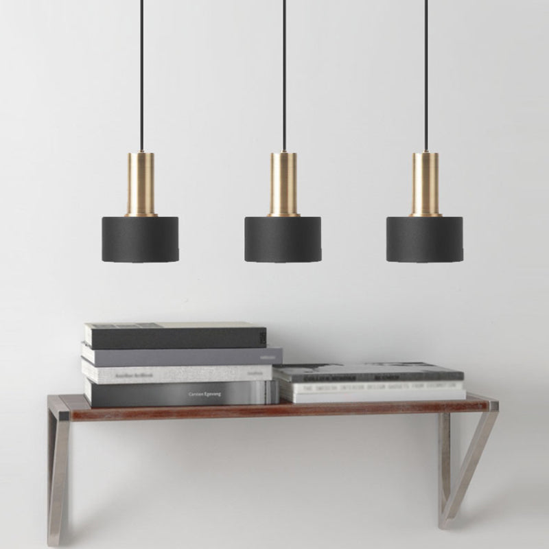 Nordic Hanging Lamp: Black & Gold Round Pendant For Kitchen / Cylinder