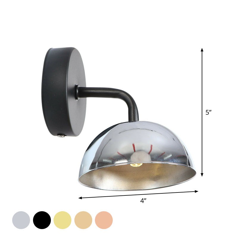 Dome Shade Wall Light With Arm - Loft Brass/Copper/Black Iron For Dining Room