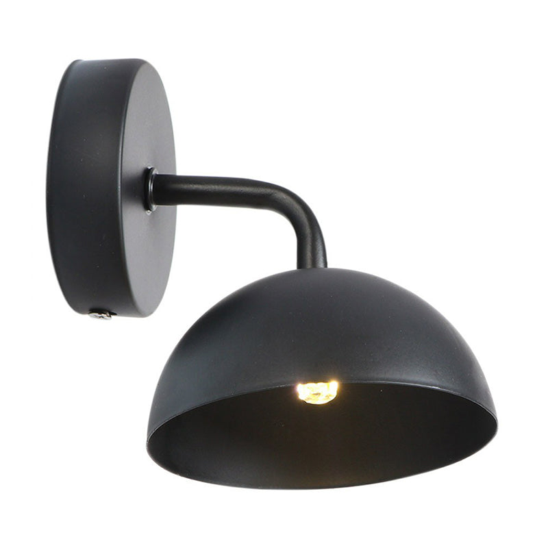 Dome Shade Wall Light With Arm - Loft Brass/Copper/Black Iron For Dining Room Black