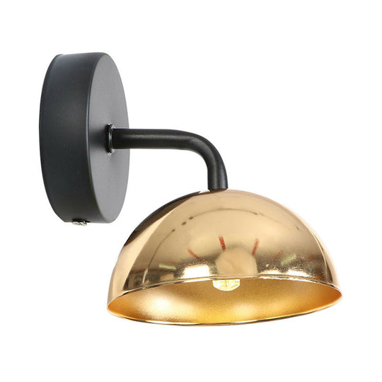Dome Shade Wall Light With Arm - Loft Brass/Copper/Black Iron For Dining Room Brass