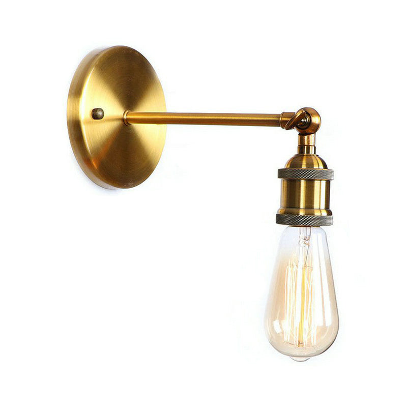 Iron Brass Finish Wall Light Fixture With Scalloped/Horn/Cone Design - 1-Light Factory Mounted Lamp