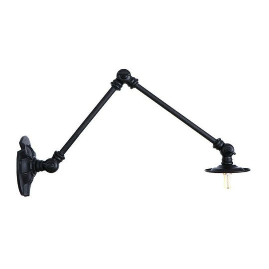 Adjustable 2-Arm Wall Light With Studio Task Lamp In Black Various Length Options