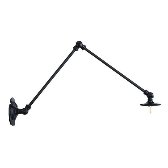 Adjustable 2-Arm Wall Light With Studio Task Lamp In Black Various Length Options / 12