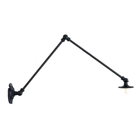 Adjustable 2-Arm Wall Light With Studio Task Lamp In Black Various Length Options / 16