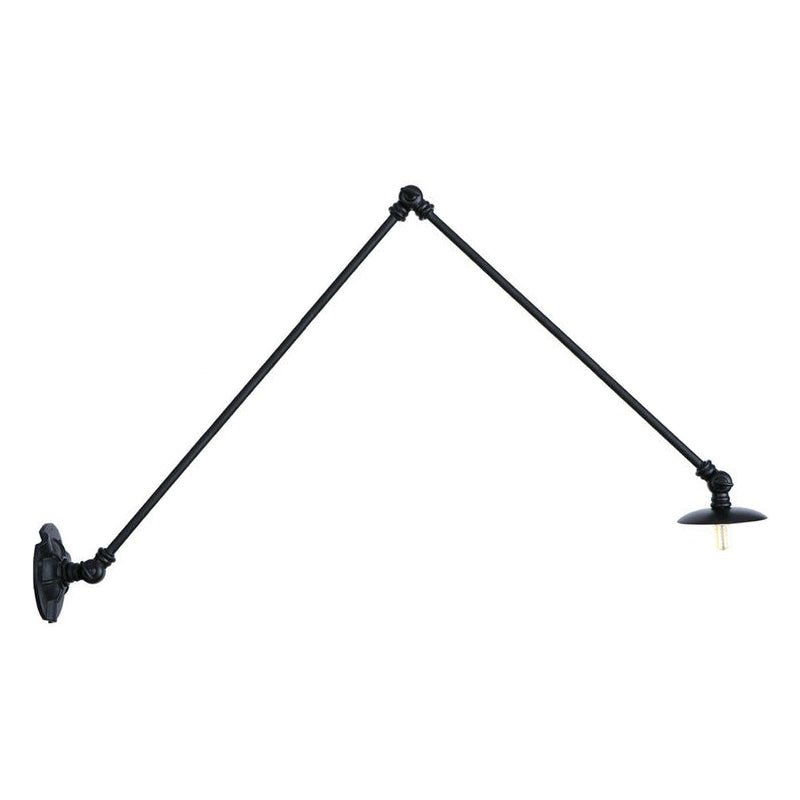 Adjustable 2-Arm Wall Light With Studio Task Lamp In Black Various Length Options / 19.5