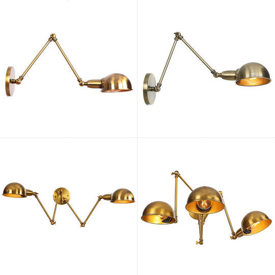 Vintage Brass/Bronze Swivel Shade Wall Light - 1 Head Study Room Lighting Ideas 8/12 Width