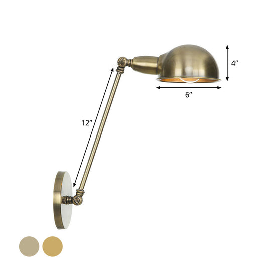 Vintage Brass/Bronze Swivel Shade Wall Light - 1 Head Study Room Lighting Ideas 8/12 Width