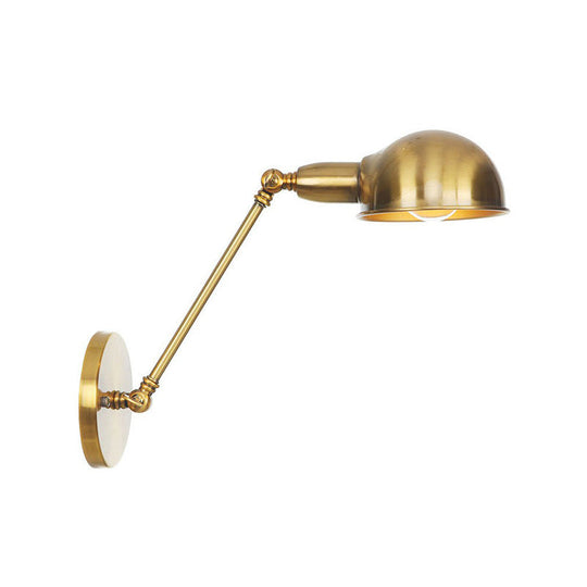 Vintage Brass/Bronze Swivel Shade Wall Light - 1 Head Study Room Lighting Ideas 8/12 Width Brass / 8