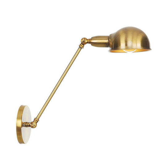 Vintage Brass/Bronze Swivel Shade Wall Light - 1 Head Study Room Lighting Ideas 8/12 Width Brass /
