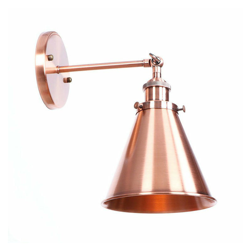 Adjustable Loft Style Single-Bulb Wall Light For Living Room - Iron Copper Reading Lamp
