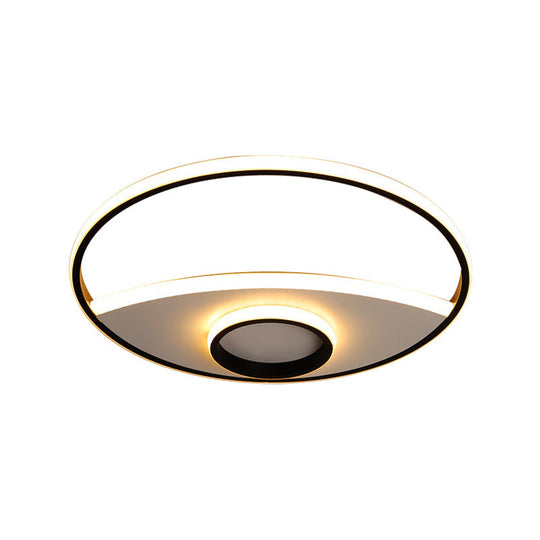 Modern Silver Circle Ceiling Fixture: Acrylic Flushmount Lights In Warm/White 16/19.5/23.5