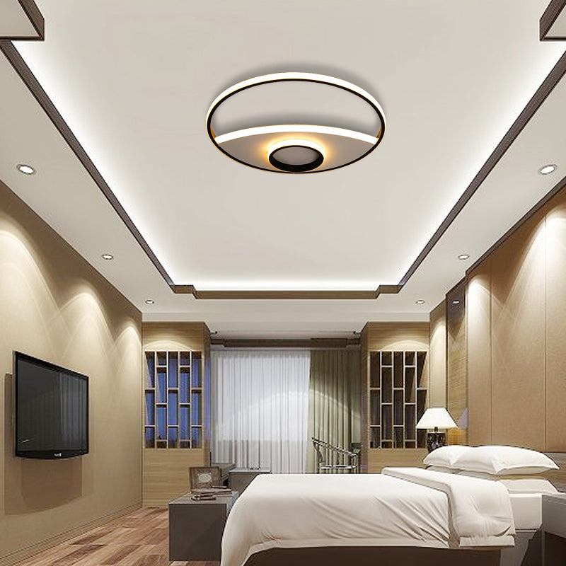 Modern Silver Circle Ceiling Fixture: Acrylic Flushmount Lights In Warm/White 16/19.5/23.5