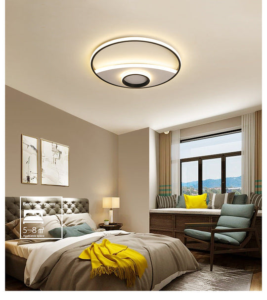 Modern Silver Circle Ceiling Fixture: Acrylic Flushmount Lights In Warm/White 16/19.5/23.5 / 16