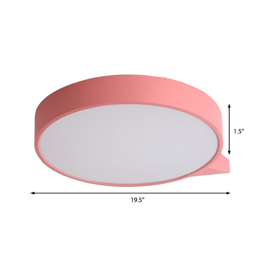 Macaron Metal Ceiling Flush Mount In Multiple Colors With Diffuser 19.5/24.5 W
