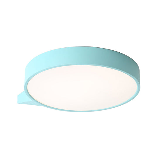Macaron Metal Ceiling Flush Mount In Multiple Colors With Diffuser 19.5/24.5 W