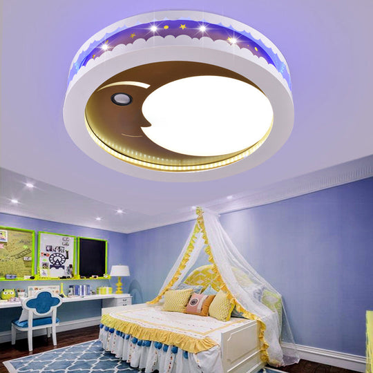 Art Deco Led Circle Kids Bedroom Ceiling Light Fixture Acrylic Shopify Gold / White