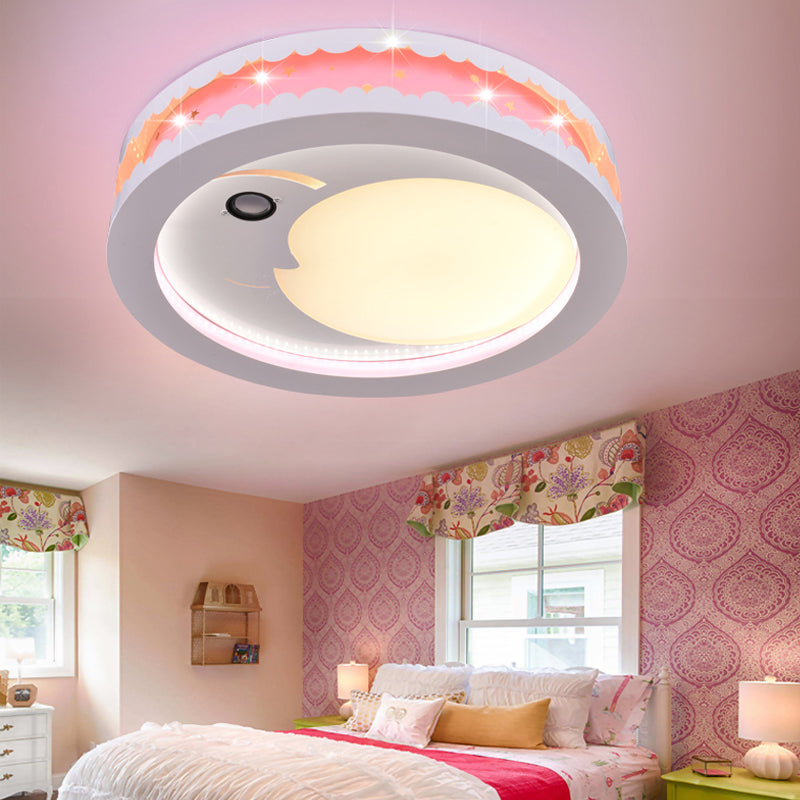 Art Deco Led Circle Kids Bedroom Ceiling Light Fixture Acrylic Shopify Pink / Warm