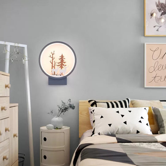 Contemporary Acrylic Deer Wall Sconce For Childs Bedroom