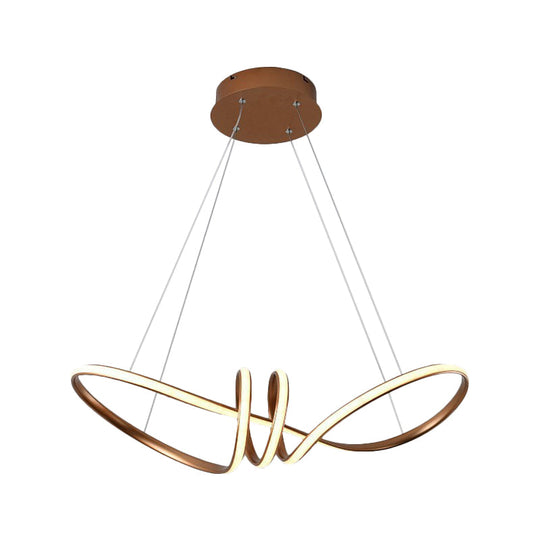 Modern Led Pendant Lamp: Gold/Coffee 8-Shaped Chandelier With Acrylic Shade Warm/White Light