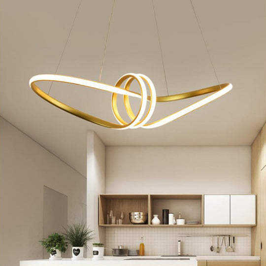 Minimalist LED Pendant Lamp Hanging Chandelier with Acrylic Shade, Warm/White Light