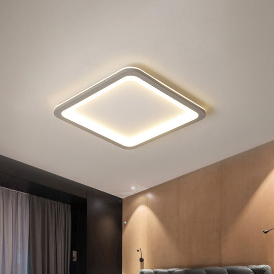 14.5/19/23.5 Led Square Bedroom Flush Mount Acrylic Ceiling Lamp - Thin & Stylish Nordic Design In