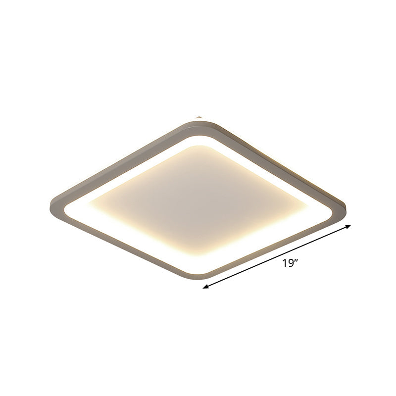 14.5/19/23.5 Led Square Bedroom Flush Mount Acrylic Ceiling Lamp - Thin & Stylish Nordic Design In