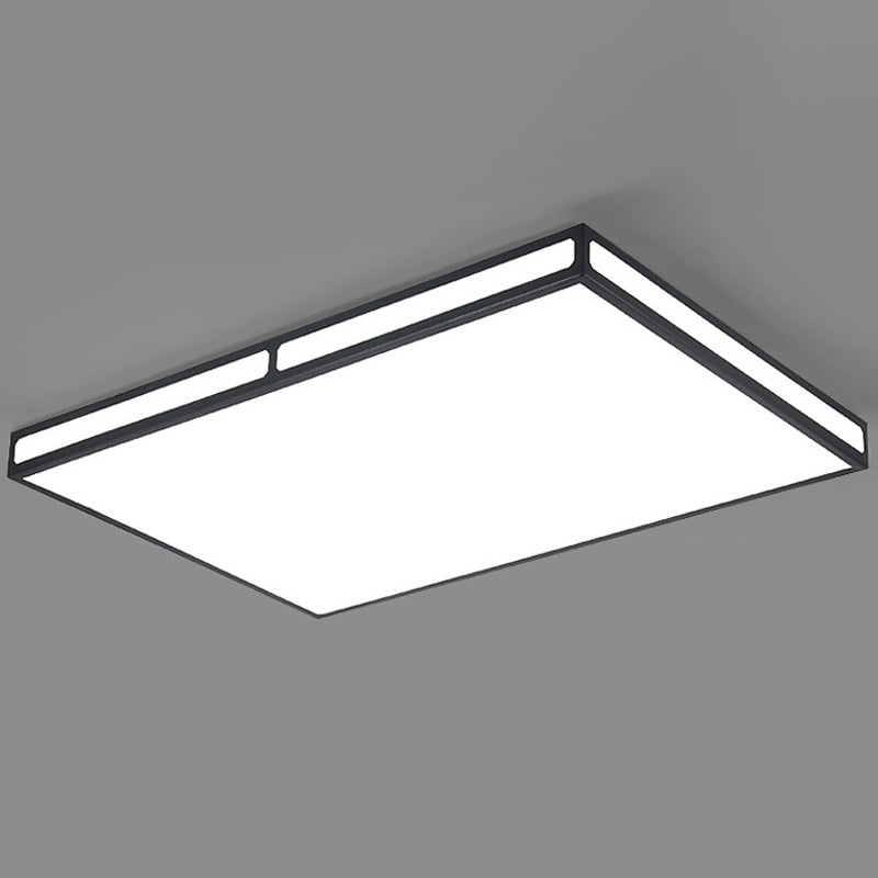 Minimalistic Black Led Flush Light For Living Room - Acrylic Ceiling Lamp