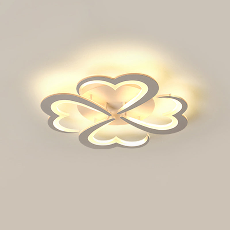 Modern Blooming Flower Ceiling Lamp With Led Lights In Warm/White Light - Semi Flush Mount