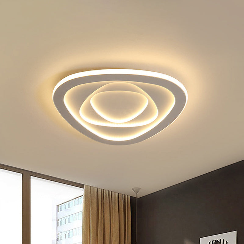 Led White Flush Mount Ceiling Lamp With Modern Acrylic Shade - 16/19.5 For Bedroom / 16 Triangle