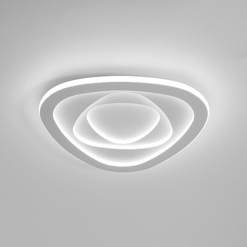 Led White Flush Mount Ceiling Lamp With Modern Acrylic Shade - 16/19.5 For Bedroom