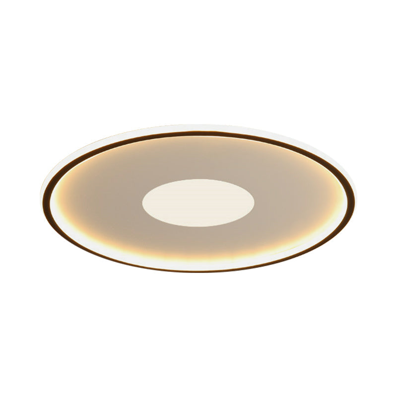 Minimalist Led Flush Mount Ceiling Light Disk-Shaped Ultrathin Acrylic In Black/Gold For Bedroom