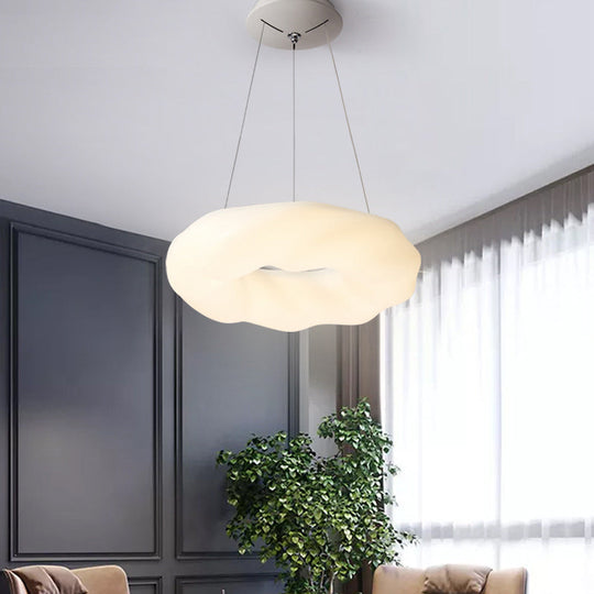 Contemporary Cloud Shaped LED Chandelier in White for Living Room