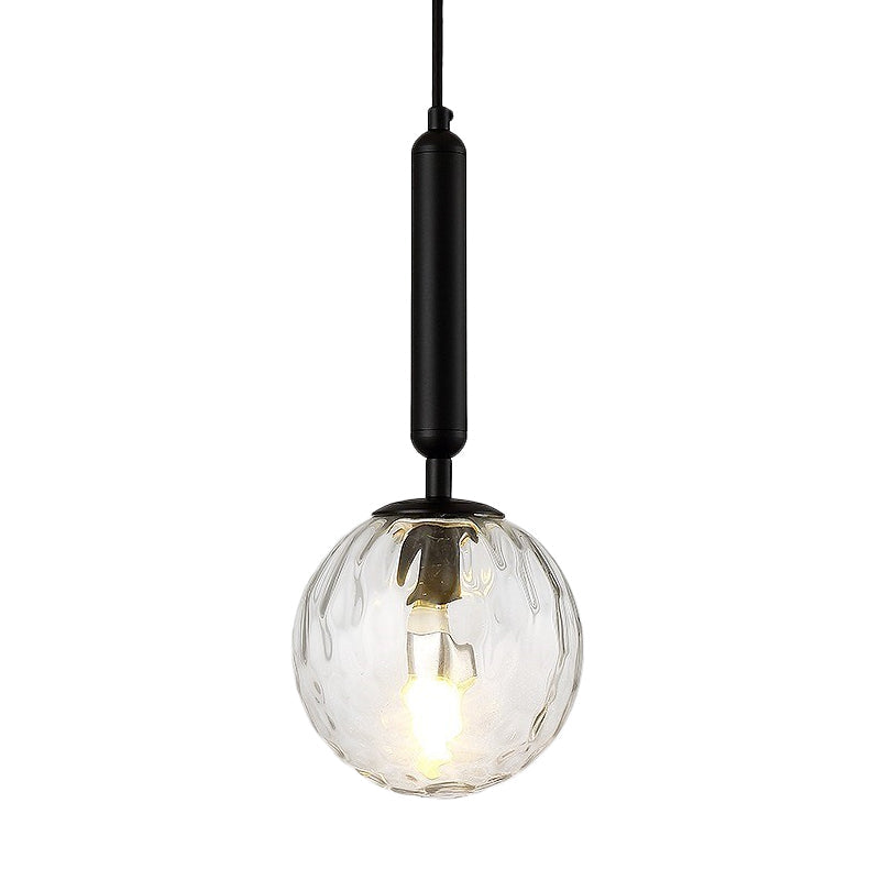 Postmodern Spherical Wall Mounted Lamp In Black/Gold With Clear Water/White Glass - Perfect Bedside