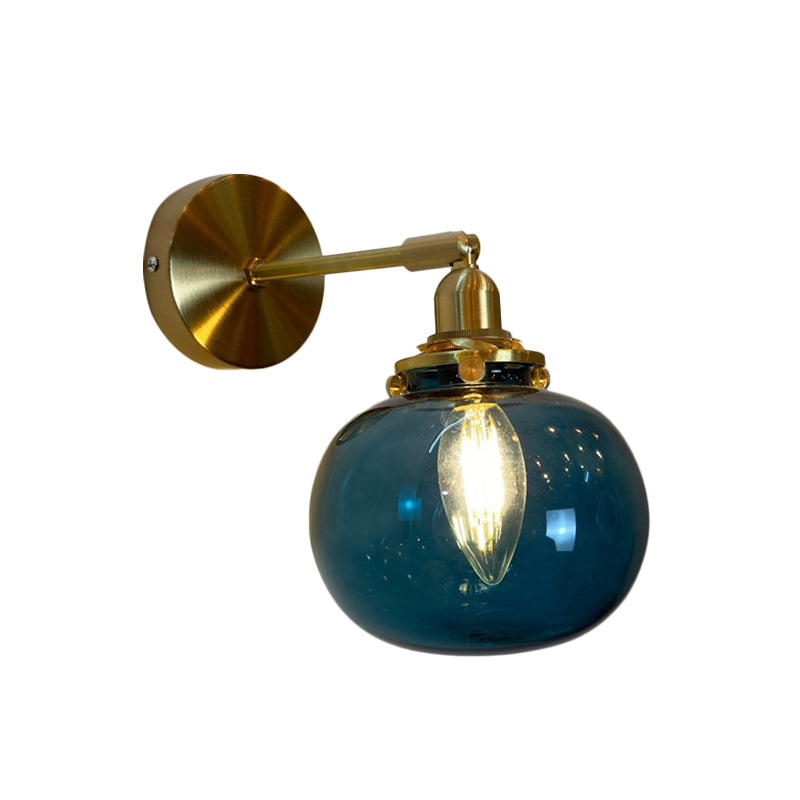 Gold Rotatable Wall Sconce With Glass Shade - Bedroom Lamp / G