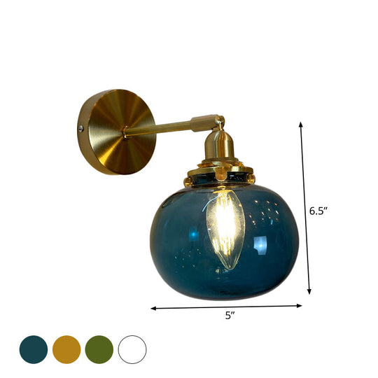 Gold Rotatable Wall Sconce With Glass Shade - Bedroom Lamp
