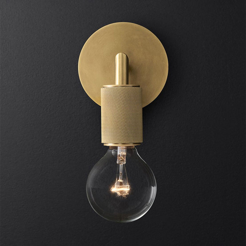 Minimalist Bronze Wall Sconce With Glass Shade Options / D