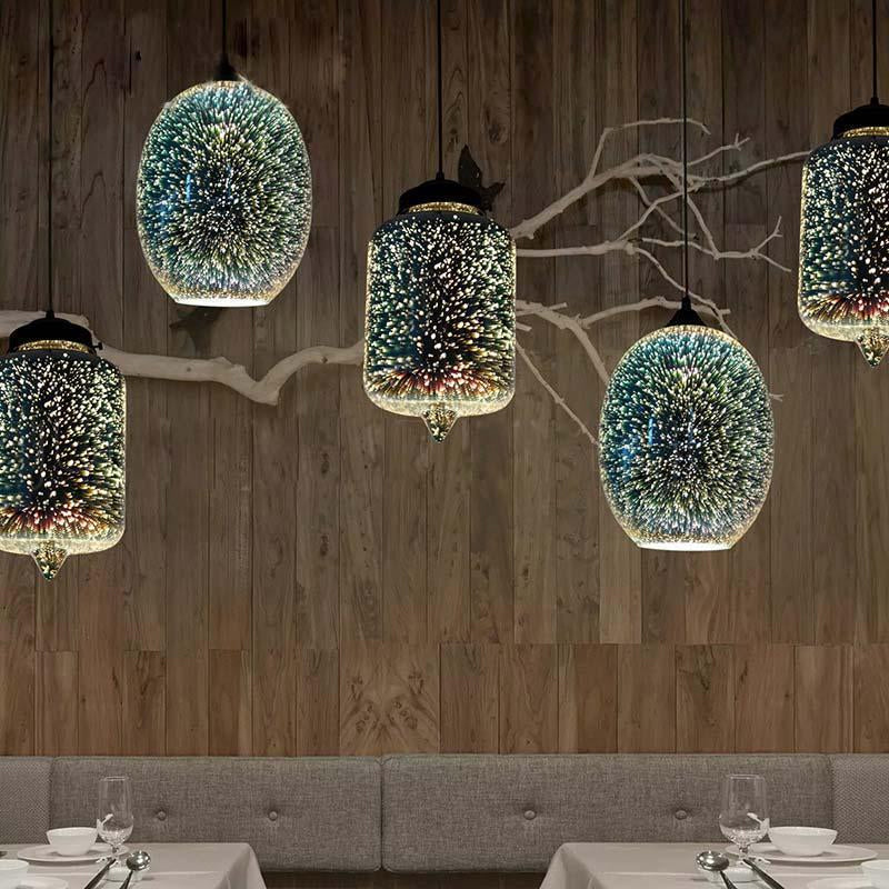 Colorful Glass Snack Bar Pendant Light In Silver - Postmodern Hanging Design