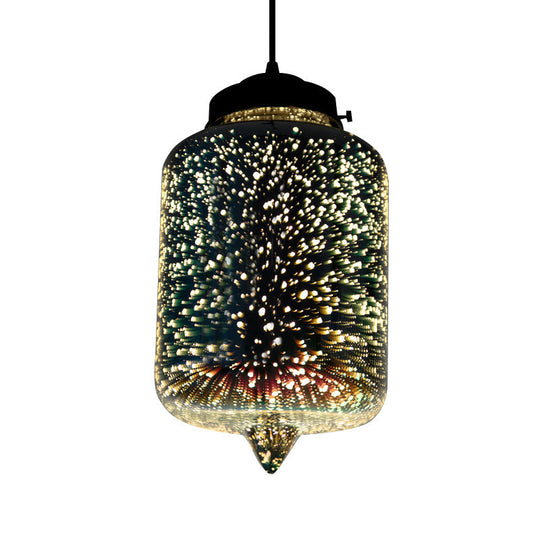 Colorful Glass Snack Bar Pendant Light In Silver - Postmodern Hanging Design