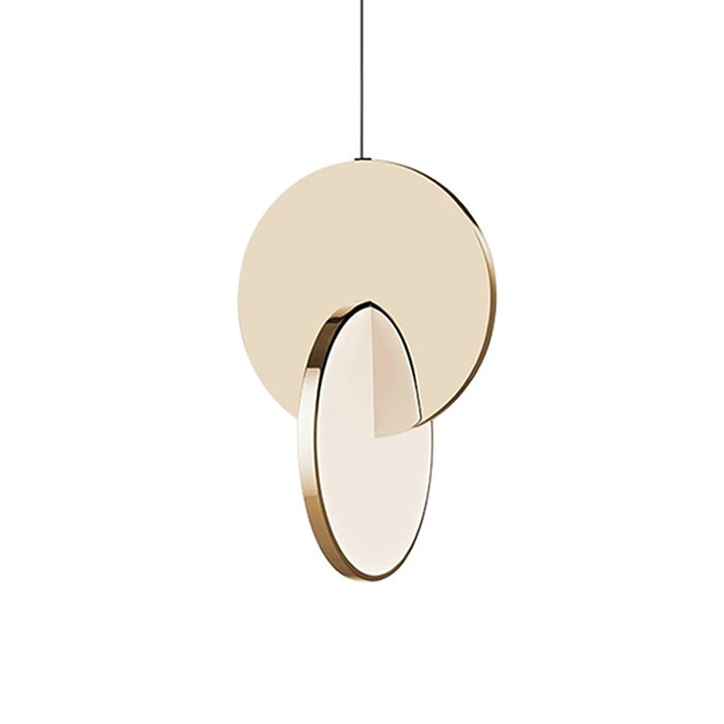 Led Disc Ceiling Pendant Lamp With Acrylic Shade Chrome/Gold Finish Minimalist Design - 7/10 W