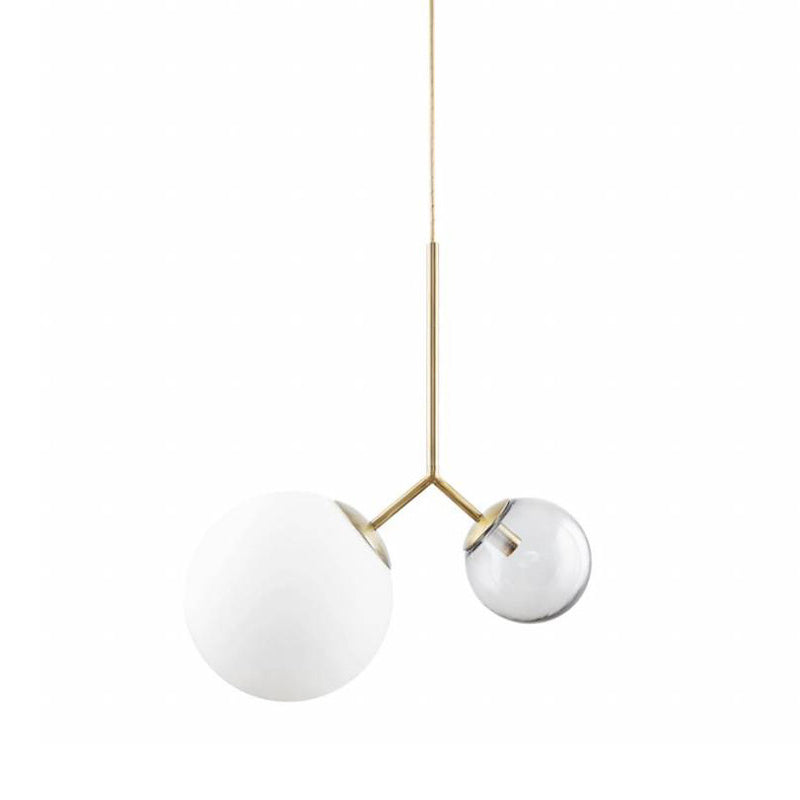 Gold Postmodern Pendant Light with Bifurcated Ombre Blue and Milk Glass 

(Note: This revised title maintains the important product keywords for SEO while optimizing length.)