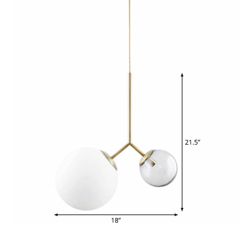 Gold Postmodern Pendant Light with Bifurcated Ombre Blue and Milk Glass 

(Note: This revised title maintains the important product keywords for SEO while optimizing length.)