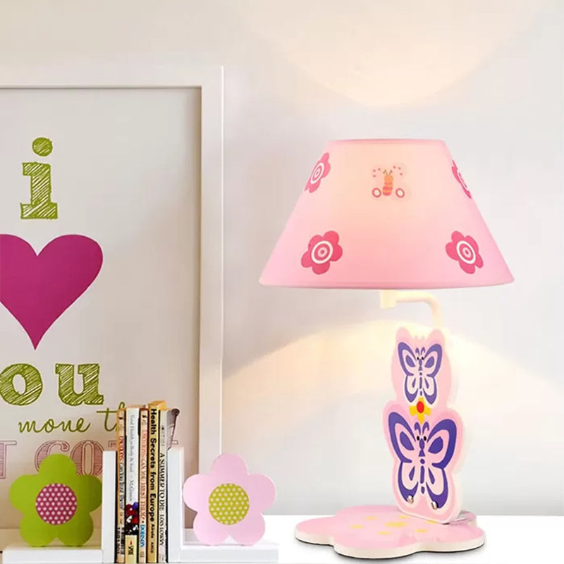 Metal Butterfly Desk Lamp In Pink For Child Bedroom