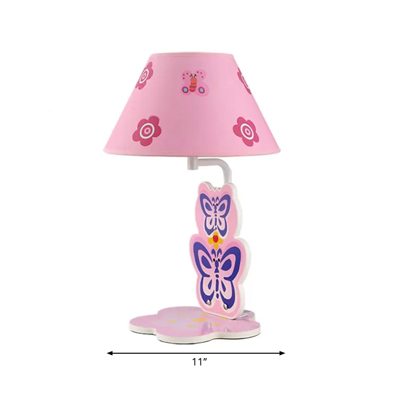 Metal Butterfly Desk Lamp In Pink For Child Bedroom